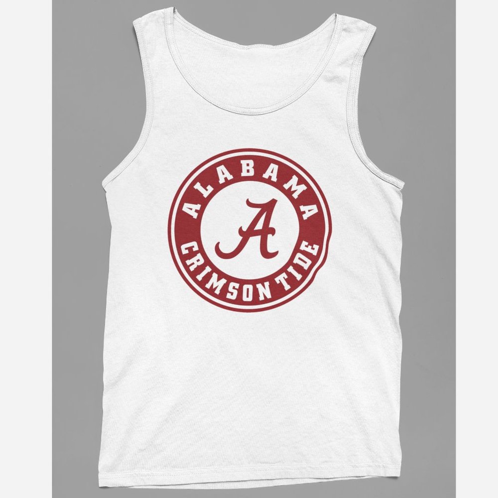 NEW Alabama Crimson Tide Circle Logo Logo Tank Top WHITE